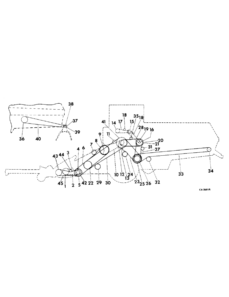 Схема запчастей Case IH 914 - (02-1) - MISCELLANEOUS, BELT, CHAIN, PULLEY AND SPROCKET DIAGRAM, LEFT SIDE Accessories & Attachments / Miscellaneous