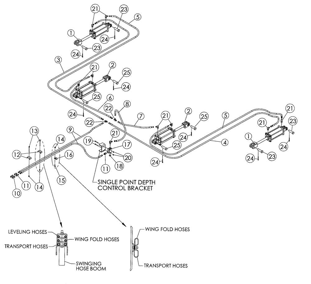 Схема запчастей Case IH 370 TRUE-TANDEM - (35.100.01) - TRANSPORT HYDRAULICS (35) - HYDRAULIC SYSTEMS