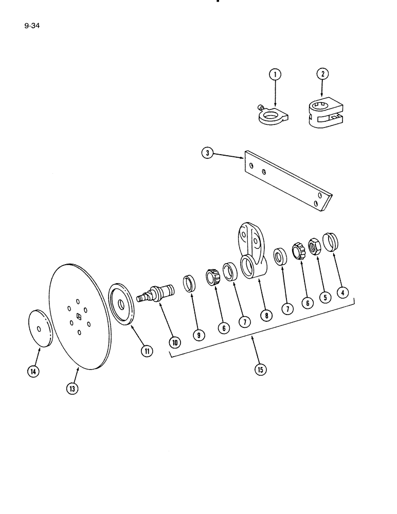 Схема запчастей Case IH 720 - (9-34) - ROLLING COLTER, HEAVY DUTY SIDE ARM (09) - CHASSIS/ATTACHMENTS