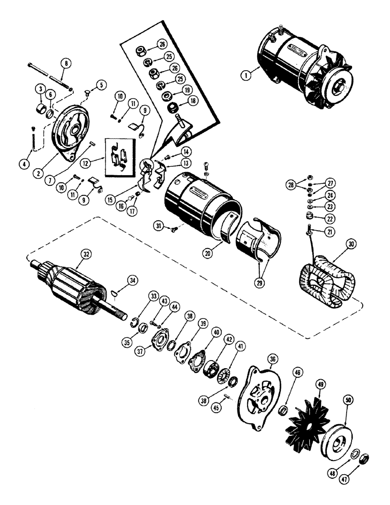 Схема запчастей Case IH 660 - (424) - F21239 GENERATOR, 201 SPARK IGNITION ENGINE 