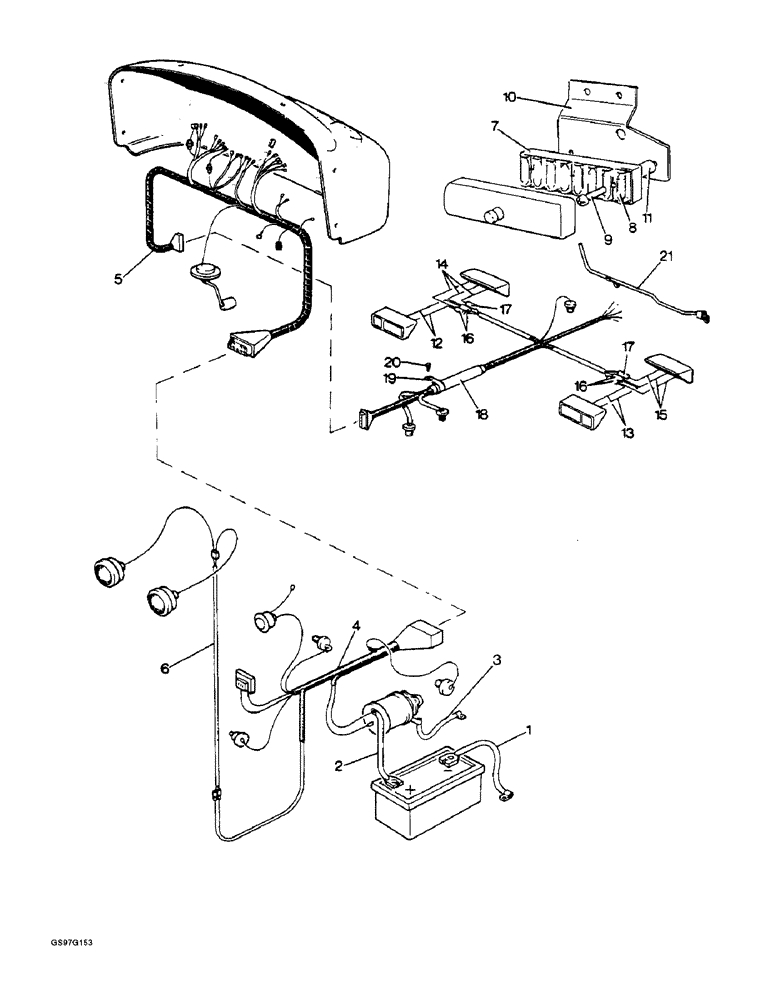 Схема запчастей Case IH 1210 - (4-10) - ELECTRICAL WIRING, 1210G AND 1212G TRACTORS (04) - ELECTRICAL SYSTEMS