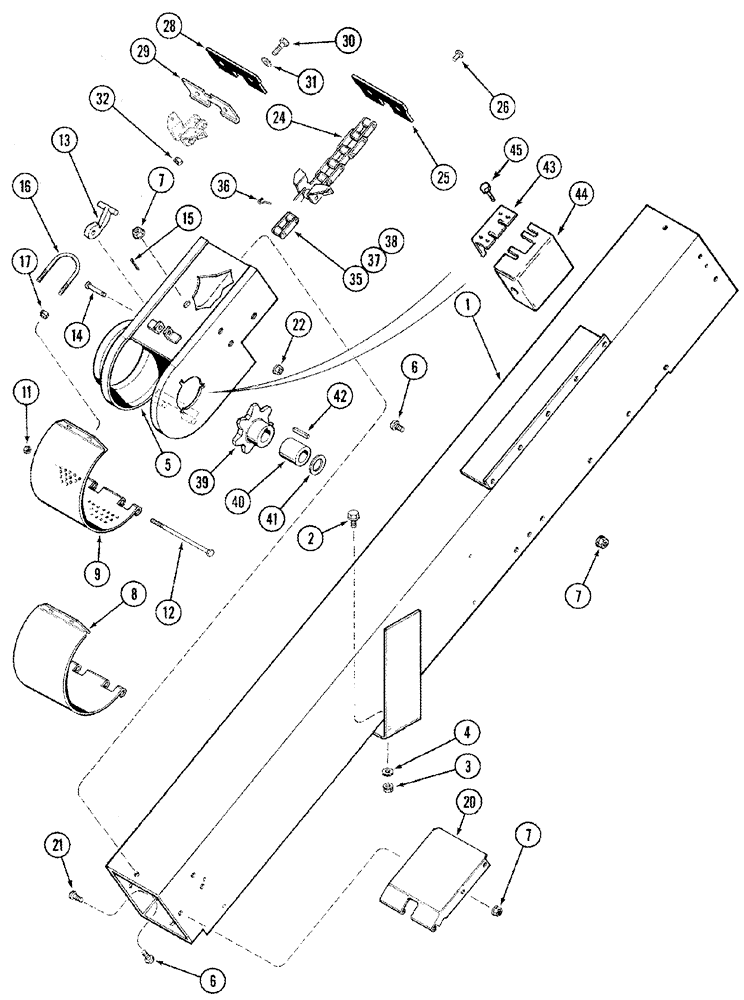 Схема запчастей Case IH 2388 - (09D-10) - TAILINGS - ELEVATOR HOUSING AND CONVEYOR (16) - GRAIN ELEVATORS & AUGERS