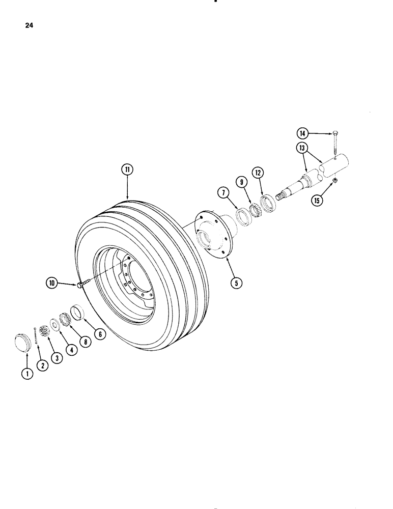 Схема запчастей Case IH 3650 - (24) - WHEEL AND AXLE 