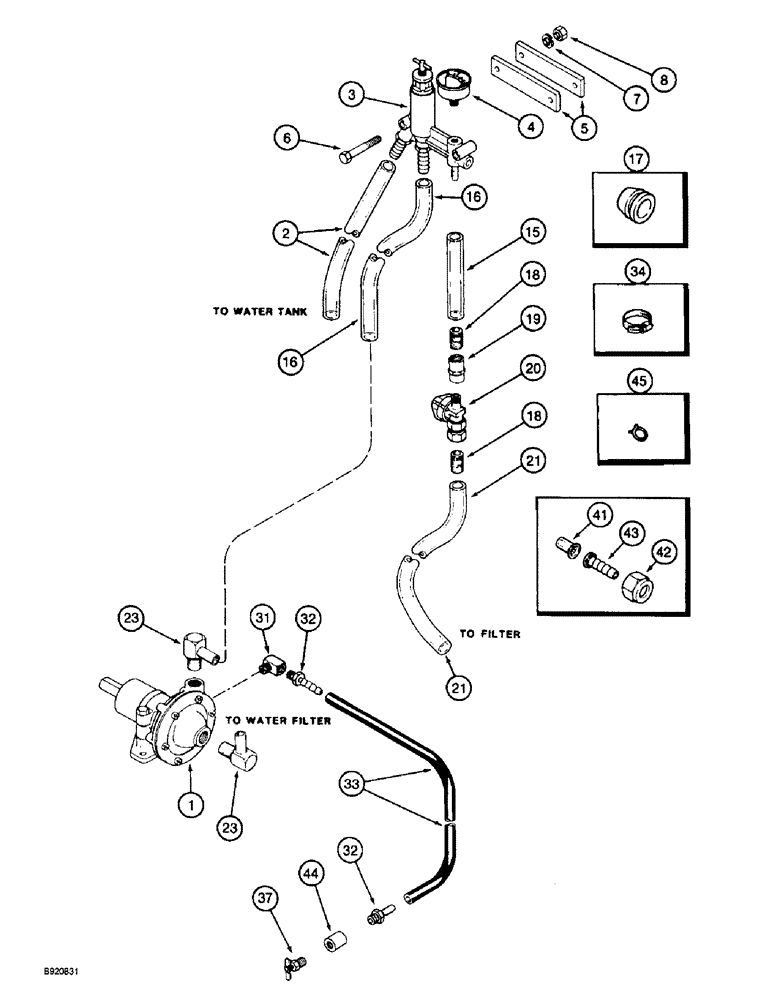 Схема запчастей Case IH 2044 - (9B-20) - WATER VALVE SYSTEM (14) - WATER SYSTEM