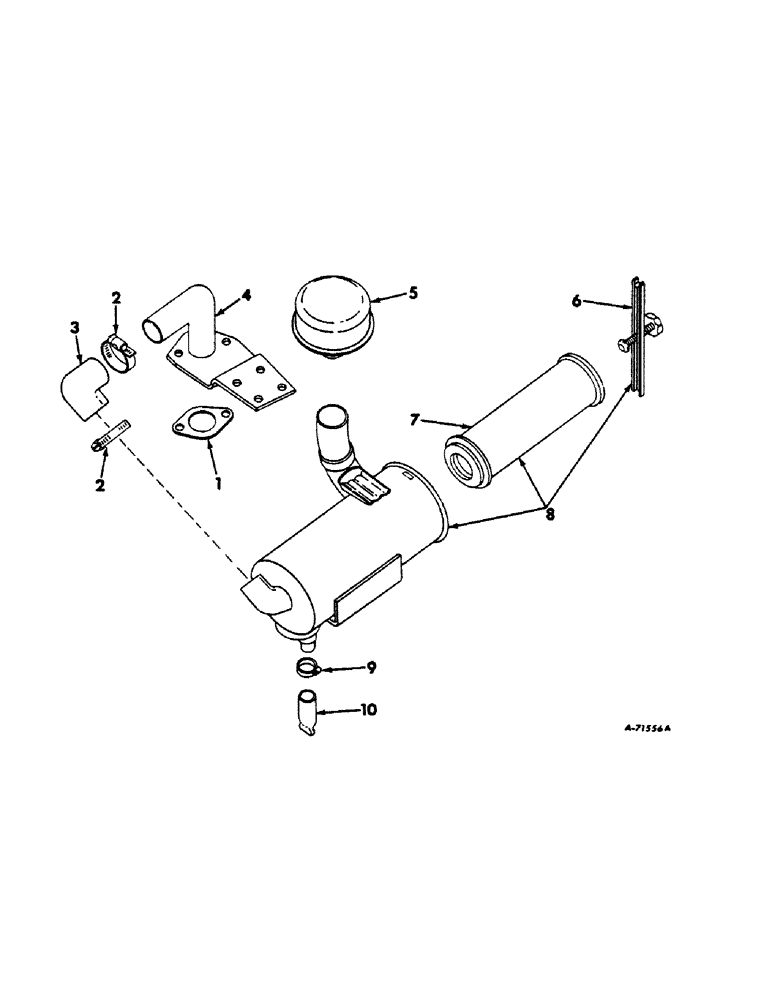 Схема запчастей Case IH 504 - (047) - FUEL SYSTEM, AIR CLEANER AND CONNECTIONS, INTERNATIONAL DIESEL TRACTORS (02) - FUEL SYSTEM