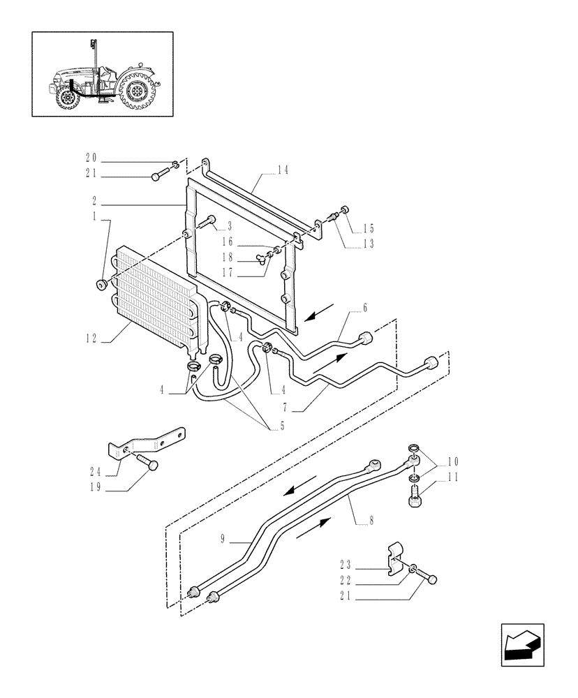 Схема запчастей Case IH JX1075N - (1.27.7/02) - (VAR.826) HYDRAULIC PUMP 16.9 GPM (65L) W/OIL COOLER - COOLER AND FASTENING FRAME (03) - TRANSMISSION