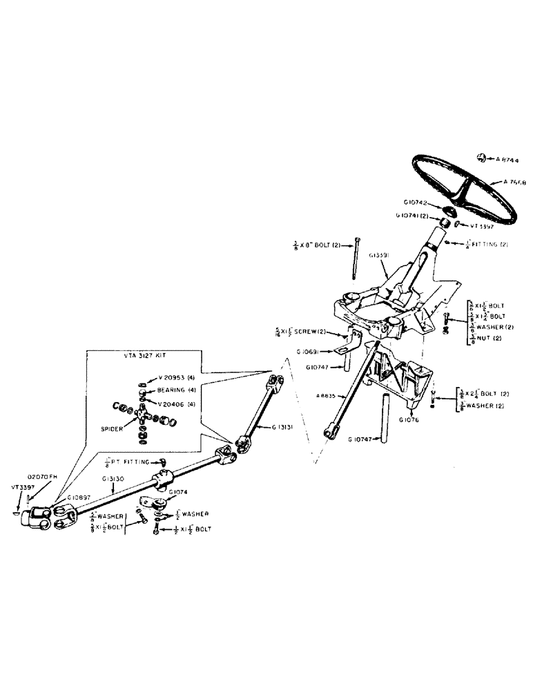 Схема запчастей Case IH 300-SERIES - (120) - STEERING WHEEL, SHAFTS AND UNIVERSALS (05) - STEERING