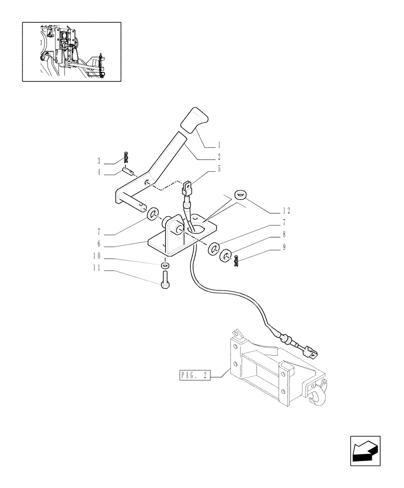 Схема запчастей Case IH JX1070C - (1.89.3/13[01]) - (VAR.929) PICK UP HITCH AND DRAW BAR - LEVER AND BRACKET (09) - IMPLEMENT LIFT