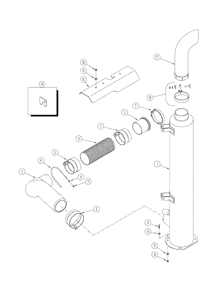 Схема запчастей Case IH STX440 - (03-03) - EXHAUST SYSTEM WHEEL TRACTOR (03) - FUEL SYSTEM