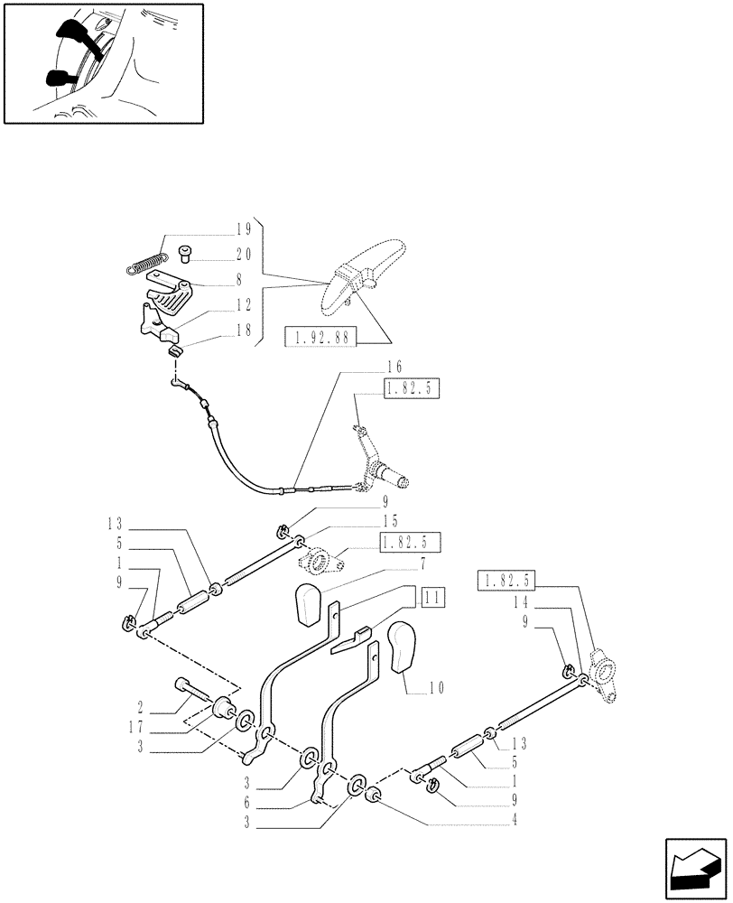 Схема запчастей Case IH JX1075N - (1.92.82[02]) - LIFTER OUTER CONTROLS - L/CAB (10) - OPERATORS PLATFORM/CAB