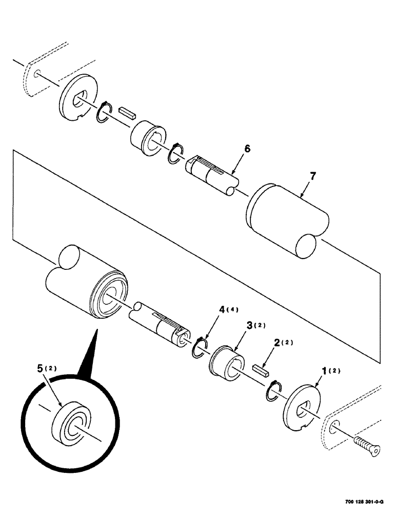 Схема запчастей Case IH 8465 - (5-18) - TAILGATE ROLLER SHAFT ASSEMBLY, TAILGATE ROLLER SHAFT ASSEMBLY SHOWN BELOW IS OPTIONAL (16) - BALE EJECTOR