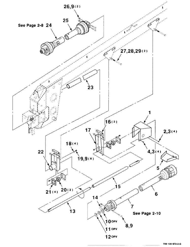 Схема запчастей Case IH 8312 - (2-04) - TONGUE DRIVE ASSEMBLY, SWIVEL (31) - IMPLEMENT POWER TAKE OFF