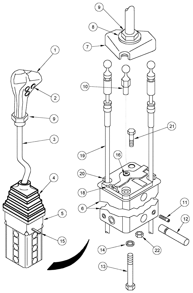 Схема запчастей Case IH L505 - (08-17) - CONTROL ASSEMBLY 2 FUNCTION C70 - C100 (08) - HYDRAULICS