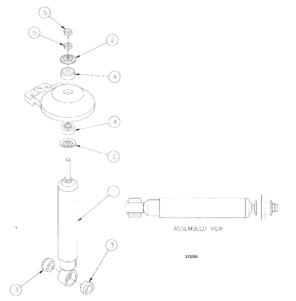 Схема запчастей Case IH SPX3200B - (06-020) - SHOCK ASSEMBLY (39) - FRAMES AND BALLASTING