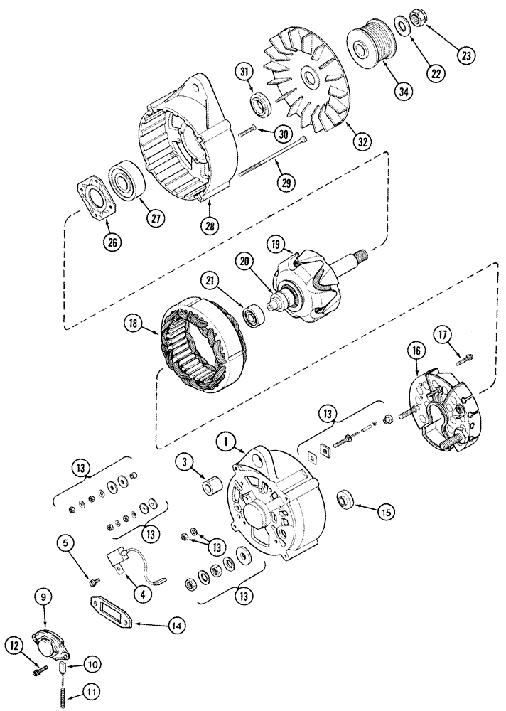 Схема запчастей Case IH 2555 - (04-24) - ALTERNATOR ASSY (06) - ELECTRICAL SYSTEMS