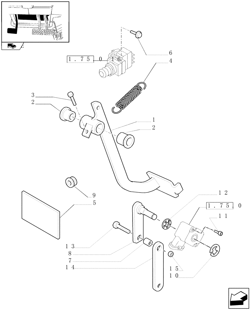 Схема запчастей Case IH PUMA 195 - (1.95.2[01]) - CLUTCH PEDAL - C7152 (10) - OPERATORS PLATFORM/CAB