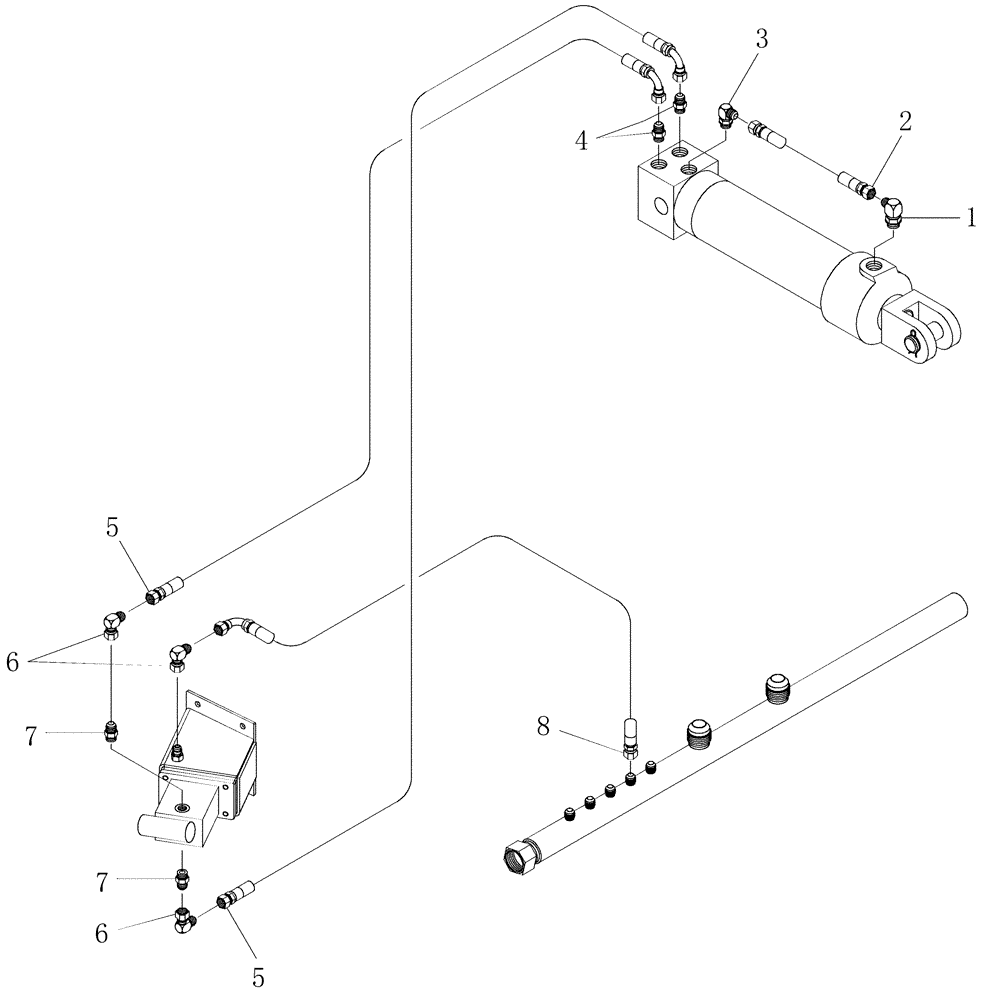 Схема запчастей Case IH 7700 - (B13.01[01]) - Hydraulic Circuit {Cabin Tilt} (35) - HYDRAULIC SYSTEMS