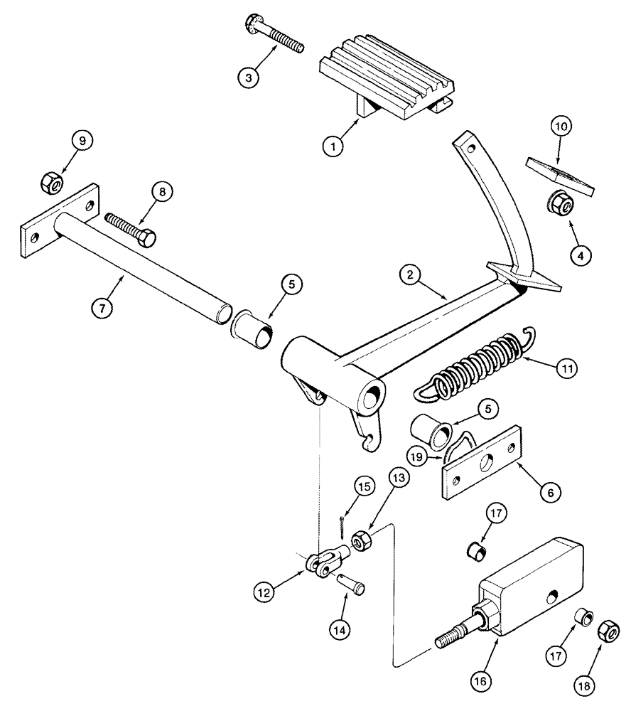 Схема запчастей Case IH CPX420 - (06-07) - PEDAL - FOOT-N-INCH - BSN Y6T011001 (03) - POWER TRAIN