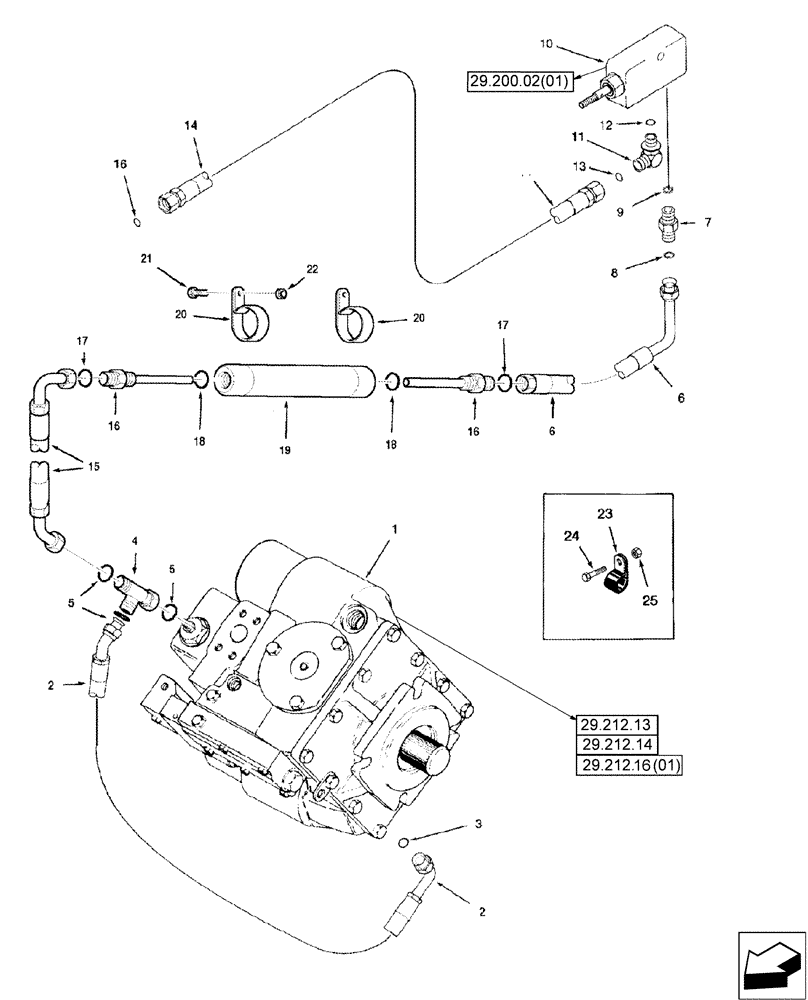 Схема запчастей Case IH 2588 - (21.135.01) - HYDRAULICS - FOOT-N-INCH VALVE (21) - TRANSMISSION