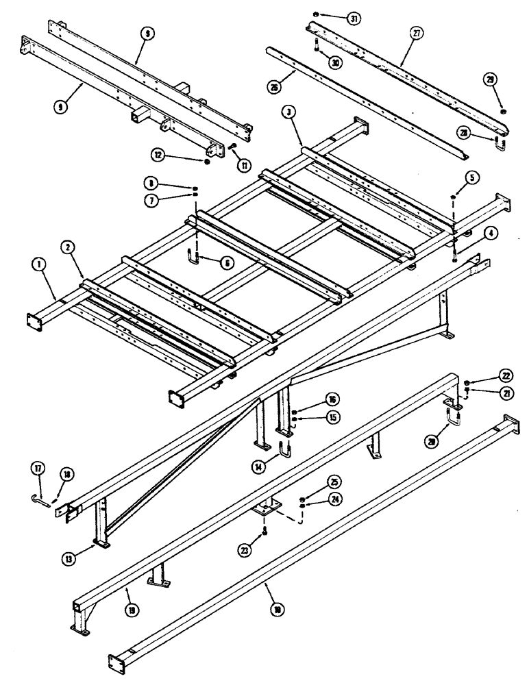 Схема запчастей Case IH 1300W - (12) - MAIN FRAME, 42-1/2 TO 51 FOOT (13.0 TO 15.6 M) 