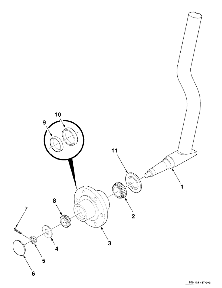 Схема запчастей Case IH 8220 - (7-36) - STRUT AND HUB ASSEMBLY, LEFT (58) - ATTACHMENTS/HEADERS