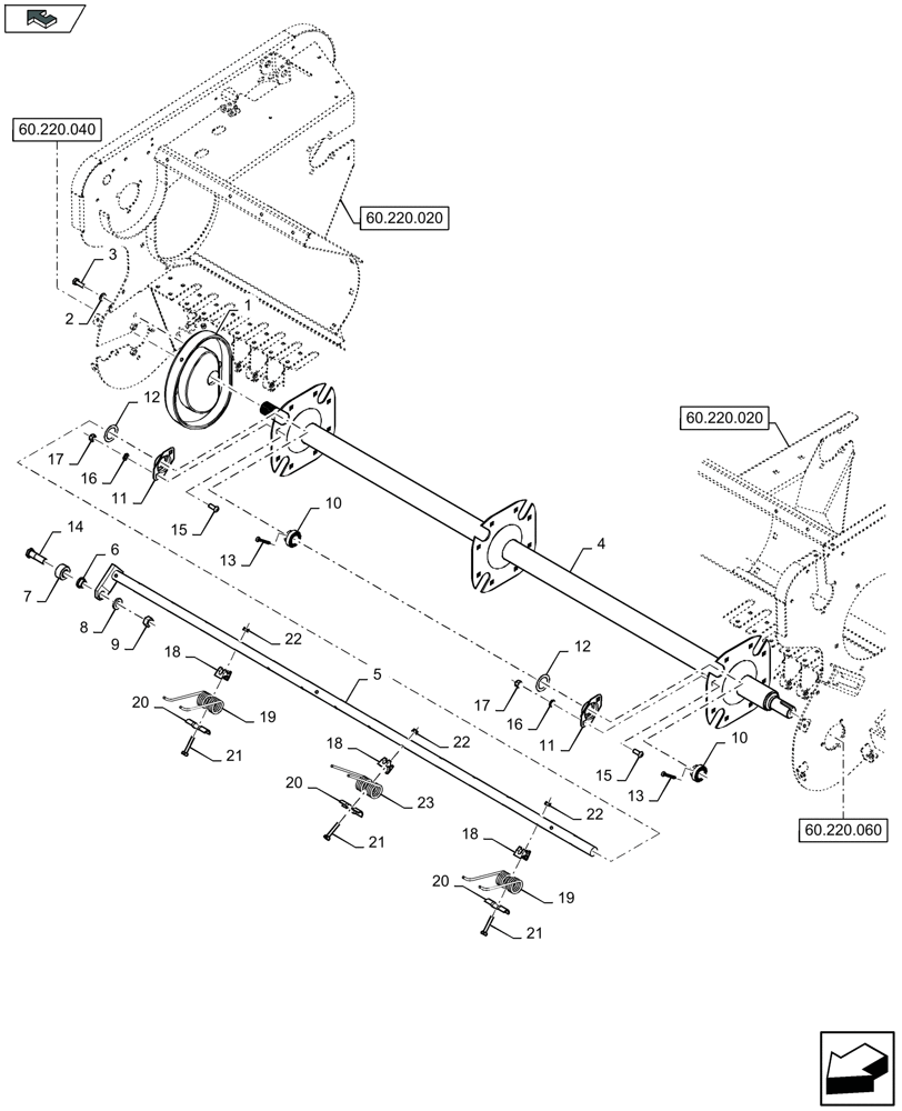 Схема запчастей Case IH LB424R - (60.220.080) - PICK-UP, REEL - C084 (60) - PRODUCT FEEDING