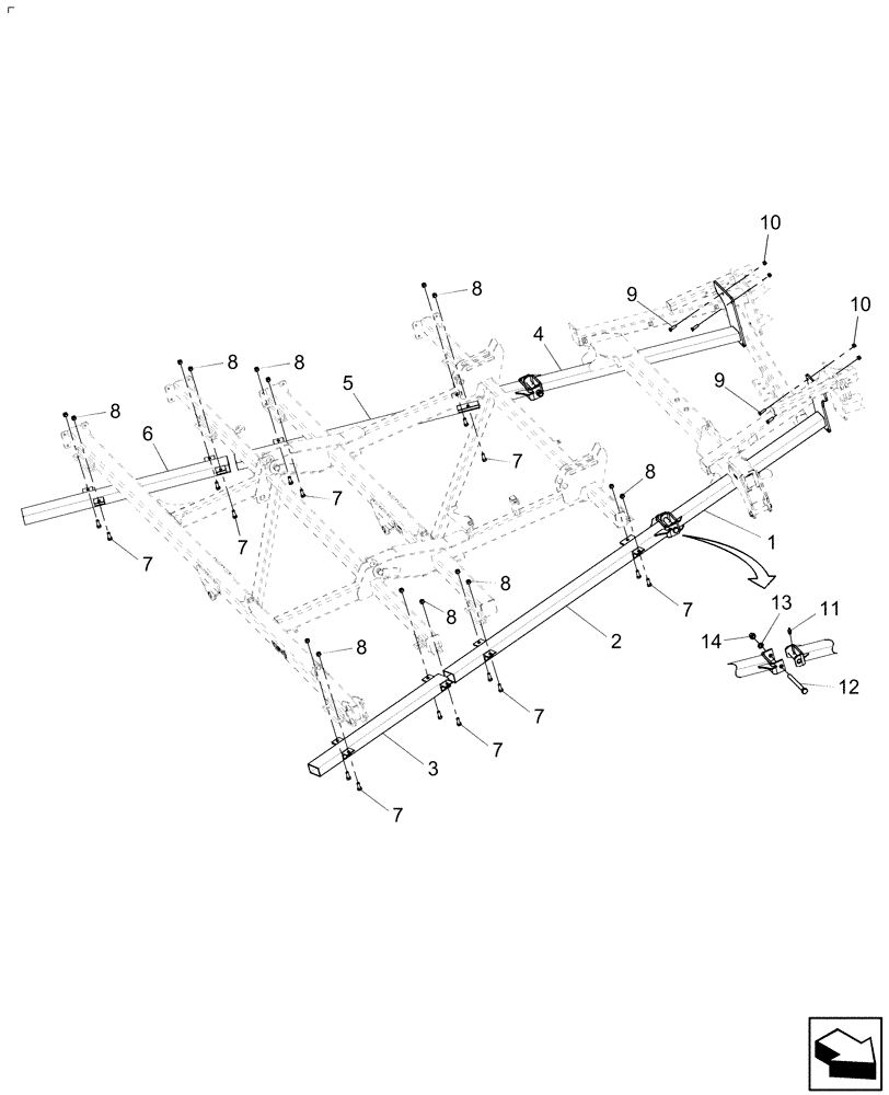 Схема запчастей Case IH TRUE-TANDEM 335VT - (75.200.AA[04]) - GANG TUBE PARTS (75) - SOIL PREPARATION