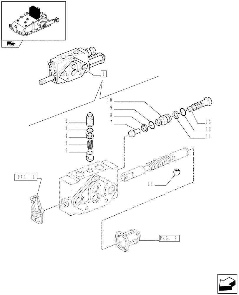 Схема запчастей Case IH FARMALL 85C - (1.82.7/09A[01]) - SIMPLE DOUBLE EFFECT DISTRIBUTOR WITH FLOAT - PARTS (07) - HYDRAULIC SYSTEM