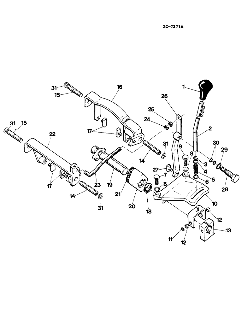 Схема запчастей Case IH 844S - (07-034) - RANGE SHIFTER MECHANISM, FOR TRACTORS W/OUT POWER-SHIFT TRANSMISSION (04) - Drive Train