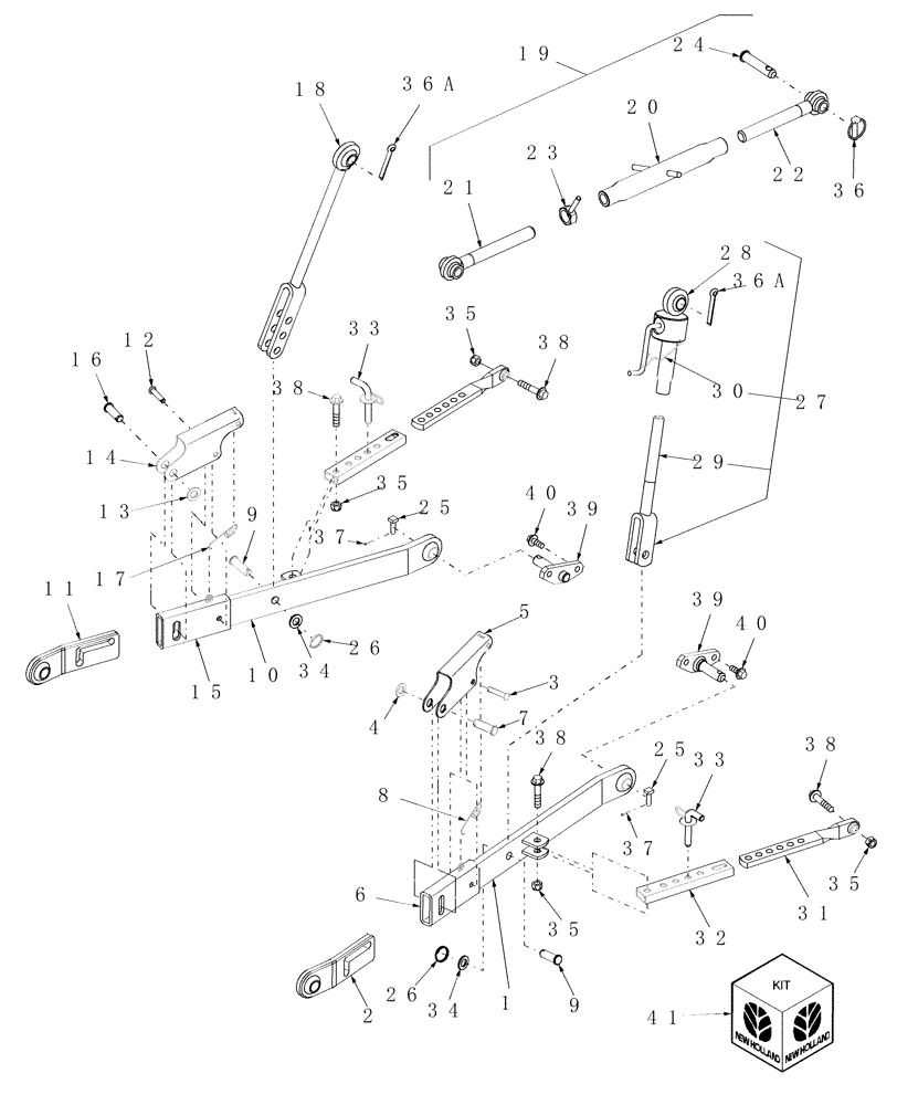 Схема запчастей Case IH FARMALL 35 - (09.01) - DELUXE THREE-POINT HITCH (09) - IMPLEMENT LIFT