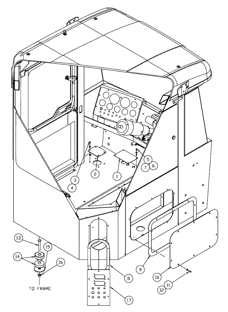 Схема запчастей Case IH FLX3330B - (01-015) - CAB AND PANEL MOUNTING (10) - CAB