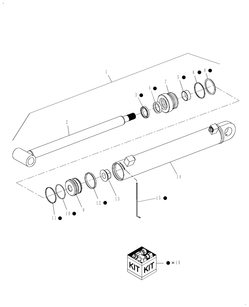 Схема запчастей Case IH BH102 - (003.01) - CYLINDER ASSEMBLY - BOOM (35) - HYDRAULIC SYSTEMS