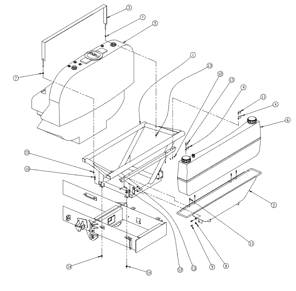 Схема запчастей Case IH 438 - (18-012) - TANKS AND CRADLES GROUP Wet Kit