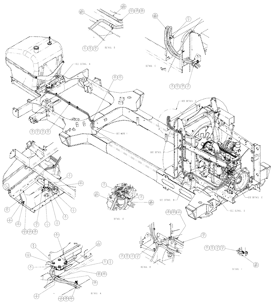 Схема запчастей Case IH SPX4410 - (04-035) - FUEL GROUP, FITTINGS & LINES Suspension & Frame