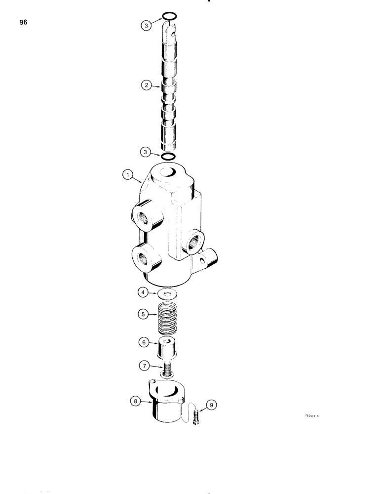 Схема запчастей Case IH 1816C - (096) - D75216 AUXILIARY HYDRAULIC CONTROL VALVE (08) - HYDRAULICS