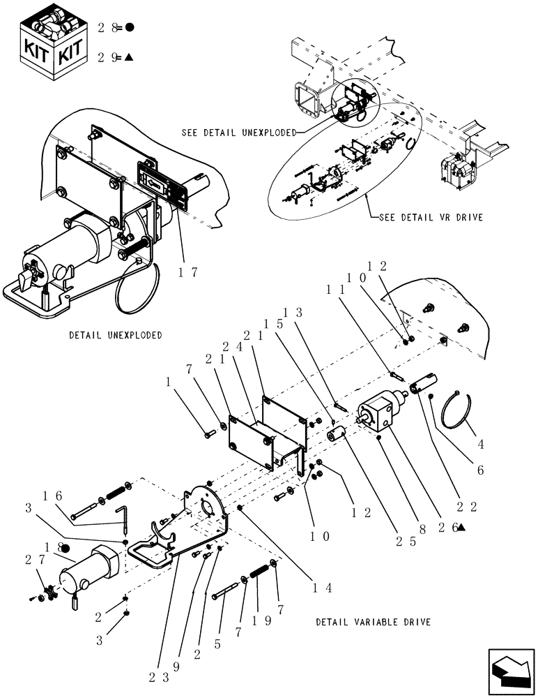 Схема запчастей Case IH ADX3260 - (A.10.A[02]) - VR DRIVE COMPONENTS A - Distribution Systems