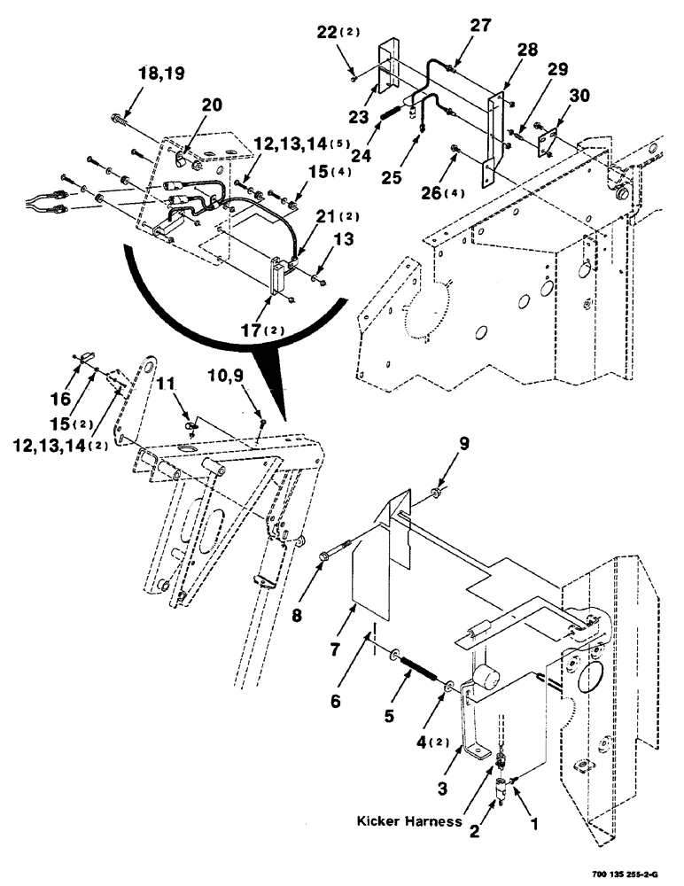 Схема запчастей Case IH RS551 - (4-16) - ELECTRICAL ASSEMBLY, KICKER (06) - ELECTRICAL