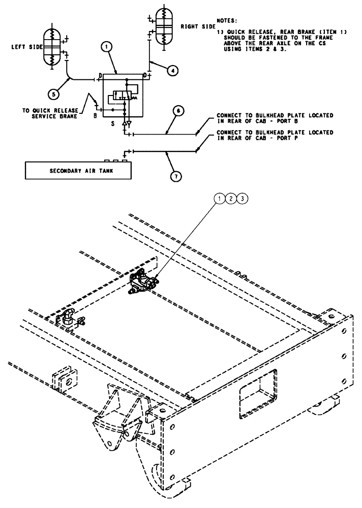 Схема запчастей Case IH FLX4510 - (07-003) - PARK BRAKE GROUP Pneumatics