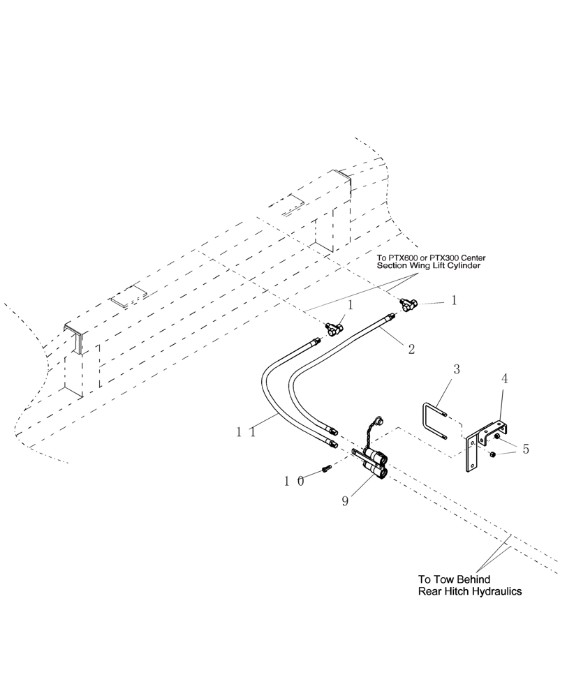 Схема запчастей Case IH ADX2180 - (F.10.D[23]) - TOW BEHIND REAR HITCH OPTION F - Frame Positioning