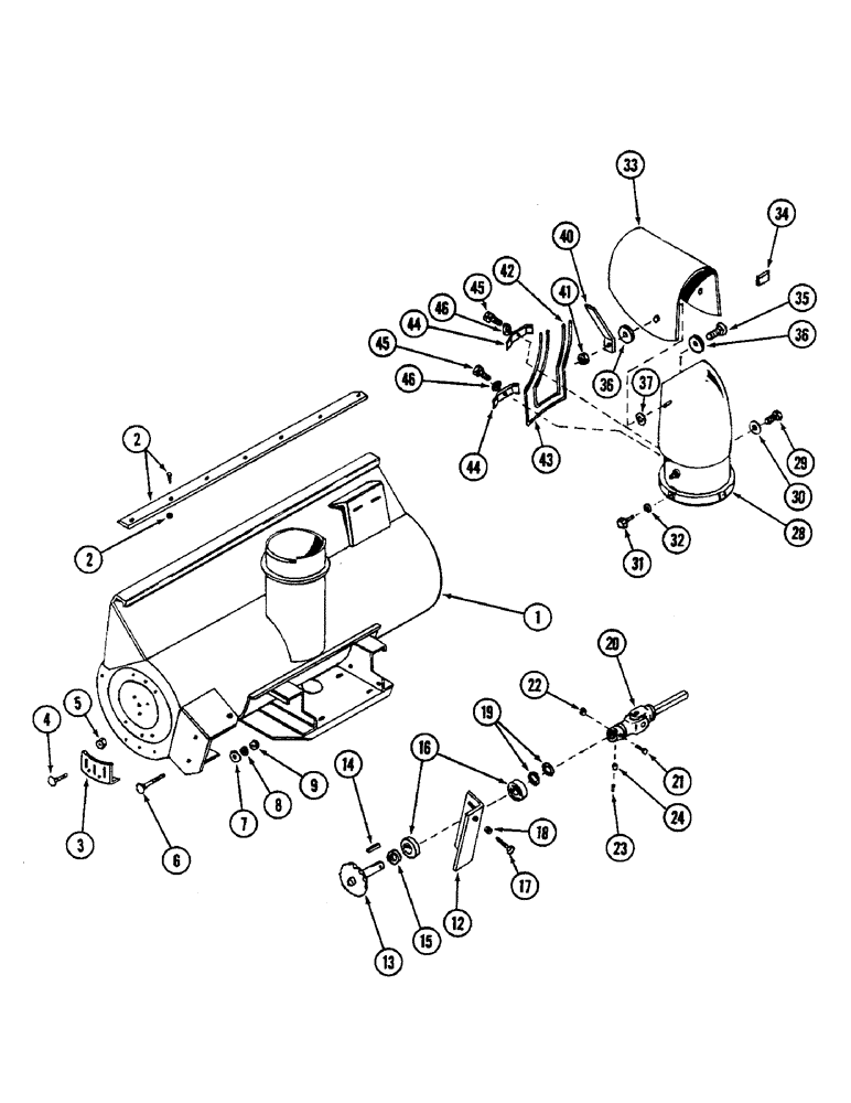 Схема запчастей Case IH 48FEB - (08) - AUGER HOUSING AND DISCHARGE CHUTE, 48 FEB SNOW THROWER 