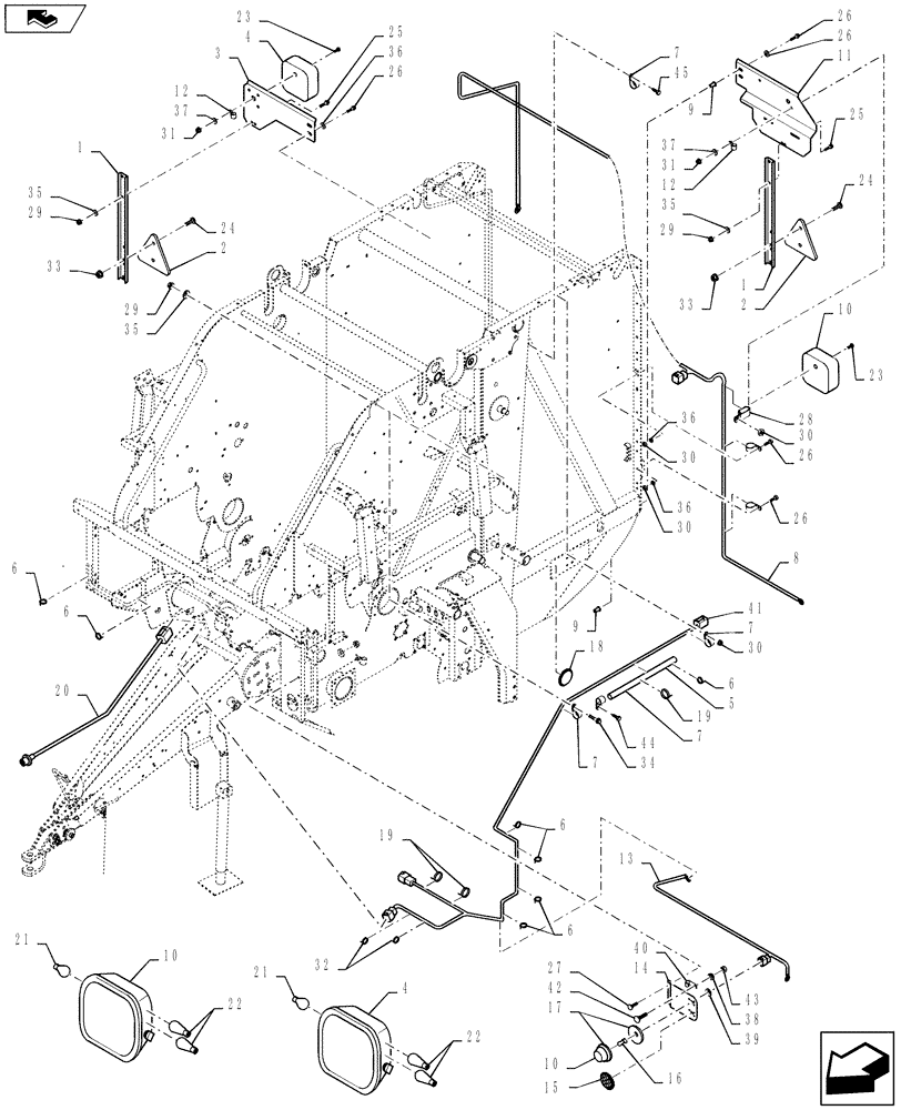 Схема запчастей Case IH RBX452 - (06.12) - LIGHTING, EUROPE & R.O.W. (06) - ELECTRICAL SYSTEMS