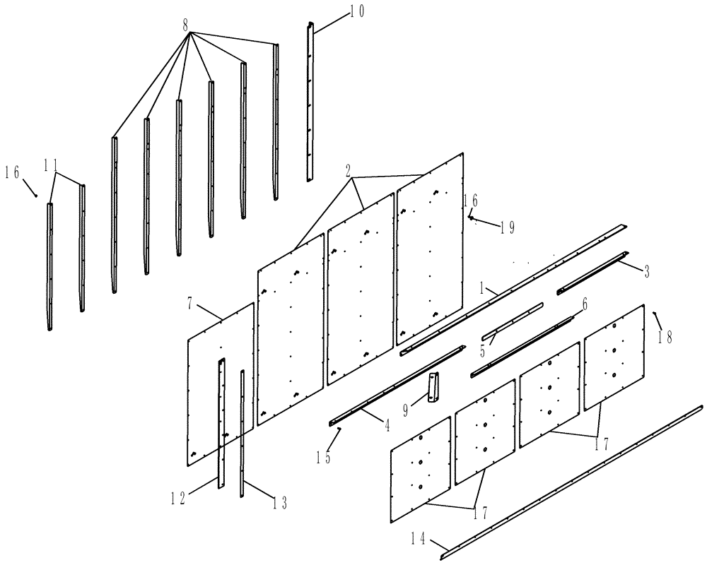 Схема запчастей Case IH 625 - (80.200.04) - LID, MODULE - RIGHT HAND WALL (80) - CROP STORAGE/UNLOADING