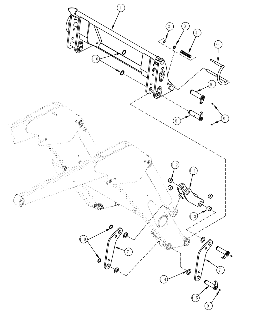 Схема запчастей Case IH L605 - (09-03) - QUICK ATTACH ADAPTER (09) - CHASSIS/ATTACHMENTS