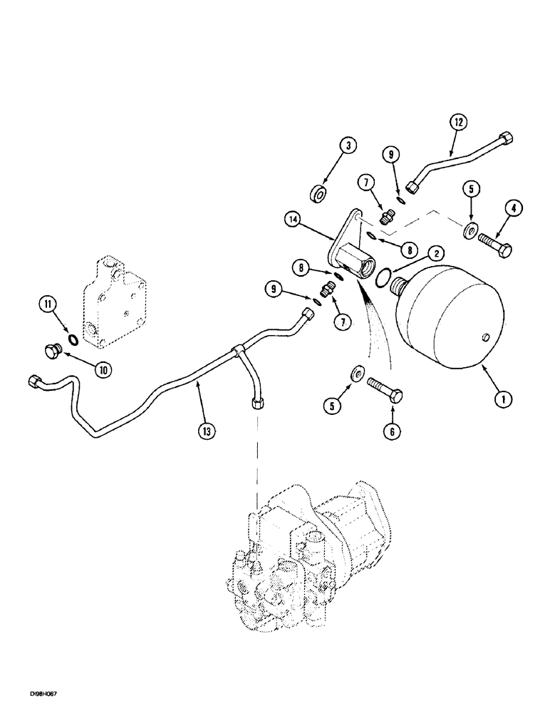 Схема запчастей Case IH 5150 - (8-036) - ACCUMULATOR AND PIPING, (JJF1023905 - ), VERSION WITH POWERSHIFT (08) - HYDRAULICS