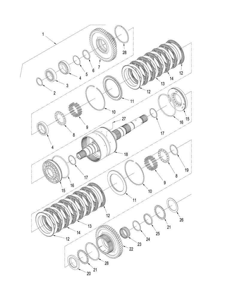 Схема запчастей Case IH STX330 - (06-46) - POWER SHIFT TRANSMISSION - INPUT SHAFT ASSEMBLY (06) - POWER TRAIN