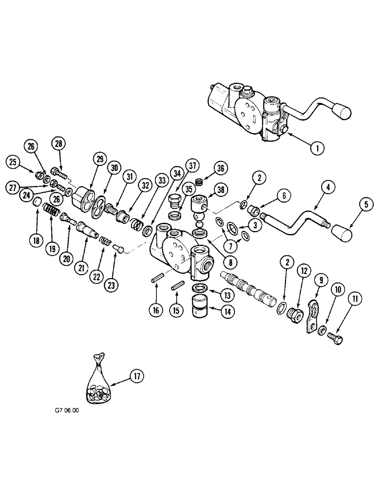 Схема запчастей Case IH 2150 - (8-62) - AUXILIARY VALVE - 4TH BANK , SINGLE ACTING (08) - HYDRAULICS