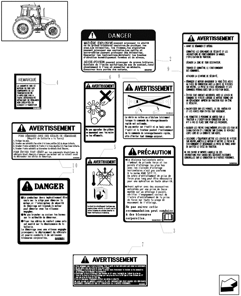 Схема запчастей Case IH JX95 - (1.98.0/02) - (VAR.472) NORTH AMERICA VERSION - DECALS FRENCH (13) - DECALS