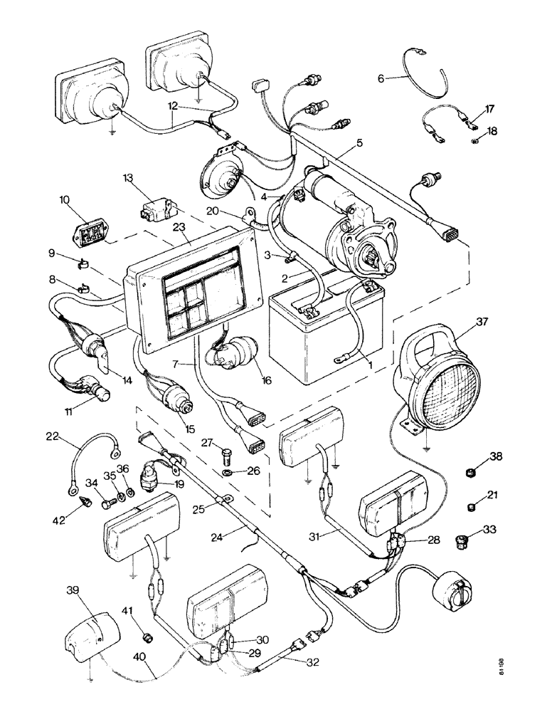 Схема запчастей Case IH 1490 - (S12-1) - WIRING, LOW PROFILE (06) - ELECTRICAL SYSTEMS