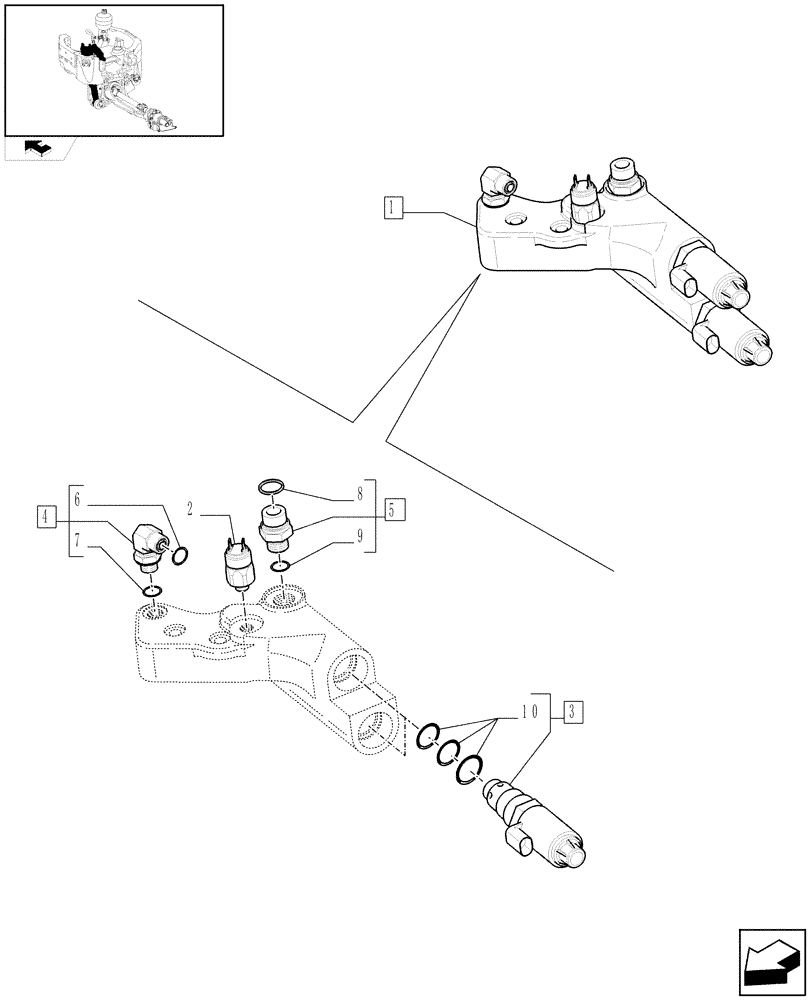 Схема запчастей Case IH PUMA 195 - (1.21.3/ B) - FRONT AXLE WITH ACTIVE SUSPENSIONS - VALVE (03) - TRANSMISSION