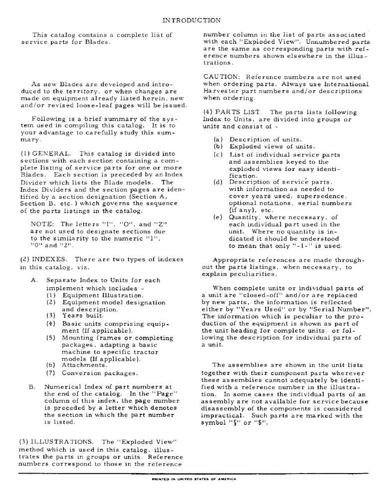 Схема запчастей Case IH 430 - (3) - INTRODUCTION 